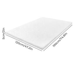 Lavio Mattress Topper Small Double Memory Foam Bamboo Charcoal Washable in White - thumbnail 4