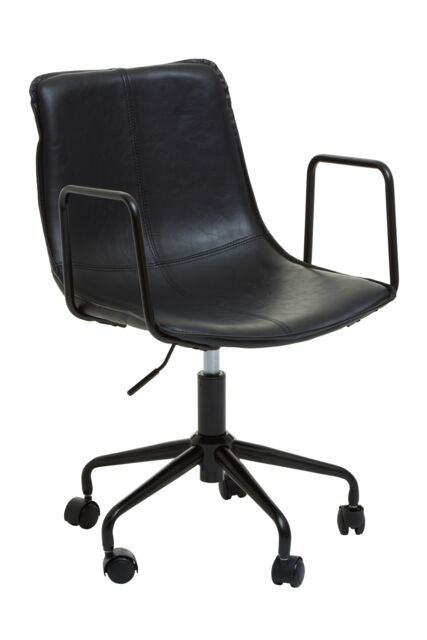 Orsina Claw Base Black Leather Home Office Chair, Upholstered Seat Of Office Chair, Height Adjustable Swivel Chair - image 1