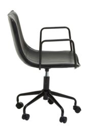 Orsina Claw Base Black Leather Home Office Chair, Upholstered Seat Of Office Chair, Height Adjustable Swivel Chair - thumbnail 3