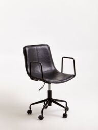 Orsina Claw Base Black Leather Home Office Chair, Upholstered Seat Of Office Chair, Height Adjustable Swivel Chair - thumbnail 5