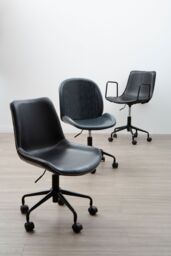 Orsina Claw Base Black Leather Home Office Chair, Upholstered Seat Of Office Chair, Height Adjustable Swivel Chair - thumbnail 6