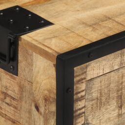 Berkfield Home Sideboard 100x31x60 cm Solid Rough Mango Wood in Brown - Size: 100 x 31 x 60 cm - thumbnail 6