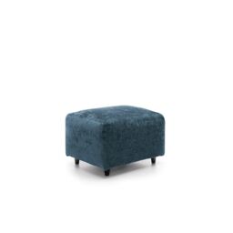 Abakus Direct Harriet Crushed Chenille Footstool in Dark Blue - thumbnail 4