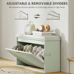 Wyld Haus Nohalu Baro Mint Green 8 Pair Shoe Bench with Cushioned Top - thumbnail 6