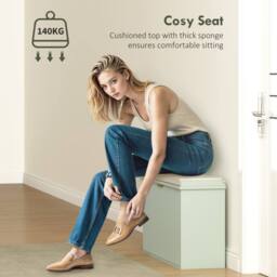 Wyld Haus Nohalu Baro Mint Green 8 Pair Shoe Bench with Cushioned Top - thumbnail 7