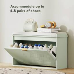 Wyld Haus Nohalu Baro Mint Green 8 Pair Shoe Bench with Cushioned Top - thumbnail 5