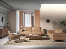 Angel Cerda Walnut Veneer Rectangular Coffee Table with Gold Legs in Brown - thumbnail 6