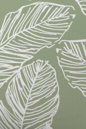 Fusion 'Matteo' Hand Drawn Leaf Print Filled Cushion 100% Cotton in Green - Size: 43 cm x 43 cm - thumbnail 3
