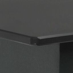 Berkfield Home Garden Dining Table Black 80x80x74 cm Steel & Glass - Size: 80 x 80 x 74 cm - thumbnail 3