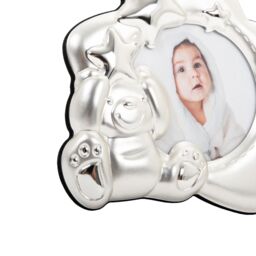 Happy Homewares Star Shaped Silver Plated Baby Photo Frame with Teddy Bear & Decorative Stars - thumbnail 3
