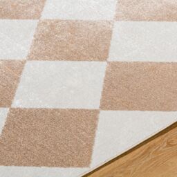 Livabliss Lilian-Washable White Brown Green Orange Geometric Diamond Pattern Living Rug in Light Brown - Size: 160 cm x 215 cm - thumbnail 3