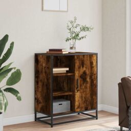 Berkfield Home Sideboard Smoked Oak 62x35x76 cm Engineered Wood in Brown - Size: 62 x 35 x 76 cm - thumbnail 3
