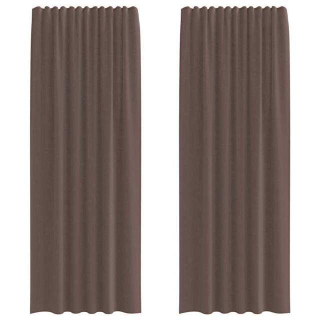 Berkfield Home Voile Curtains with Rod Pockets 2 pcs Brown - image 1