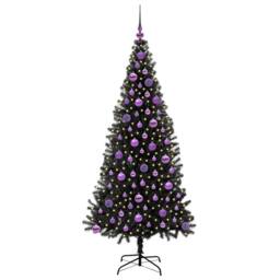 Berkfield Home Christmas Tree with 300 LEDs with Stand Black 180 cm PVC - thumbnail 3