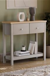 Home Discount Vida Designs Arlington 2 Drawer Console Table Storage Organizer in Grey - thumbnail 1