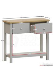 Home Discount Vida Designs Arlington 2 Drawer Console Table Storage Organizer in Grey - thumbnail 2