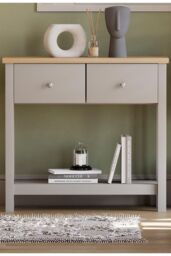 Home Discount Vida Designs Arlington 2 Drawer Console Table Storage Organizer in Grey - thumbnail 3