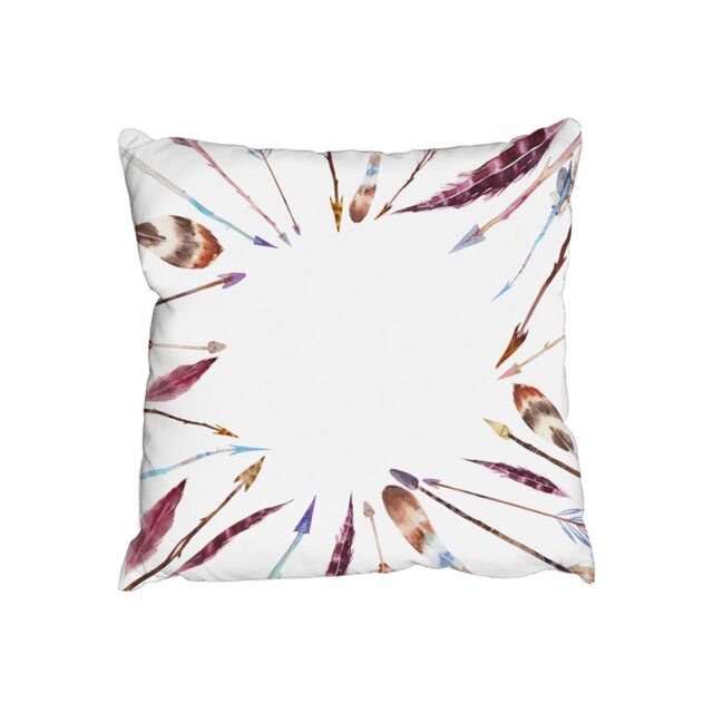 Benjamin Tate Design Cushions - Watercolor boho chic with feathers & arrows (Cushion)