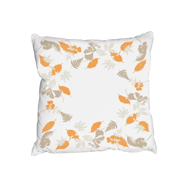 Benjamin Tate Design Cushions - Orange & Grey Autumn Leaves (Cushion)