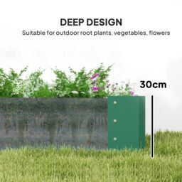 OUTSUNNY Galvanised Raised Garden Bed, 180x90x30cm Raised Planter, Green - Size: 180 x 90 x 30 cm - thumbnail 4