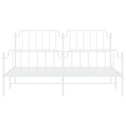 Berkfield Home Metal Bed Frame with Headboard & Footboard White 183x213 cm - thumbnail 6