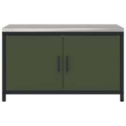Berkfield Home Kitchen Storage Cabinet with Shelf with Storage with Door Olive green Steel - thumbnail 6