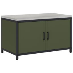 Berkfield Home Kitchen Storage Cabinet with Shelf with Storage with Door Olive green Steel - thumbnail 2