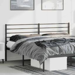 Berkfield Home Metal Headboard Black 180 cm - thumbnail 2