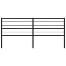 Berkfield Home Metal Headboard Black 180 cm - thumbnail 4