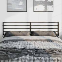 Berkfield Home Metal Headboard Black 180 cm - thumbnail 3