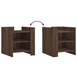 Berkfield Home Bedside Cabinet Brown Oak 45x50x50 cm Engineered Wood - Size: 45 x 50 x 50 cm - thumbnail 7