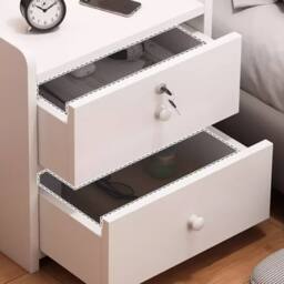 Kelvenix 3 Drawer Wooden Bedroom Bedside Cabinet Furniture Storage Nightstand in White - thumbnail 5