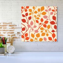 "Warren Reed - Designer Colorful Autumn Leaves Canvas in Red - Size: W16"" x H16""" - thumbnail 2