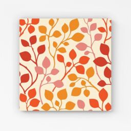 "Warren Reed - Designer Colorful Autumn Leaves Canvas in Red - Size: W16"" x H16""" - thumbnail 1