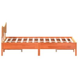 Berkfield Home Bed Frame without Mattress Wax Brown 120x200 cm Solid Wood Pine - Size: Small Double - thumbnail 7