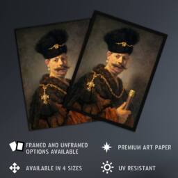 Artery8 A Polish nobleman Rembrandt van Rijn Framed Wall Art Print - Size: A4 - thumbnail 2