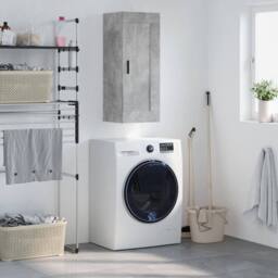 Berkfield Home Wall Mounted Cabinet Concrete Grey 34.5x34x90 cm Engineered Wood - thumbnail 2