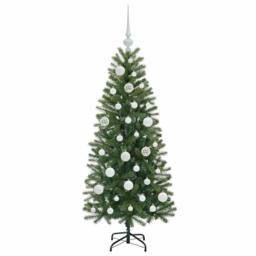 Berkfield Home Artificial Christmas Tree with 150 LEDs Green 120 cm PE & PVC - thumbnail 4