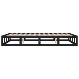 Berkfield Home Bed Frame Black 200x200 cm Solid Wood - thumbnail 6