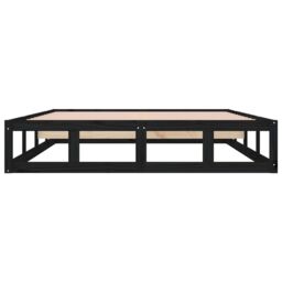 Berkfield Home Bed Frame Black 200x200 cm Solid Wood - thumbnail 5