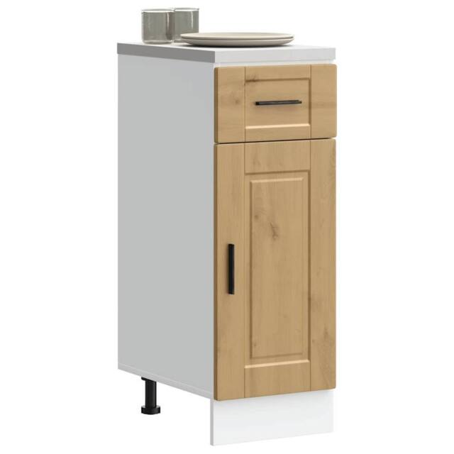 Berkfield Home Kitchen Base Cabinet¬†Porto Artisan Oak Engineered Wood in Brown - image 1