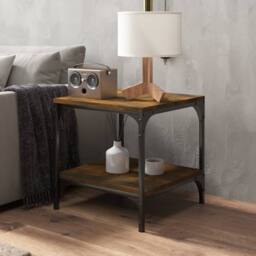Berkfield Home Side Tables 2 pcs Smoked Oak 40x40x40 cm Engineered Wood in Brown - Size: 40 x 40 x 40 cm - thumbnail 4