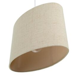 Happy Homewares Contemporary & Elegant Textured Linen Fabric Lamp Shade in Taupe - Size: 12 inches - thumbnail 4