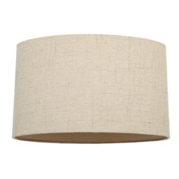 Happy Homewares Contemporary & Elegant Textured Linen Fabric Lamp Shade in Taupe - Size: 12 inches