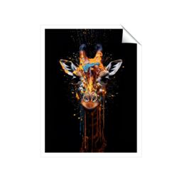 "Warren Reed - Designer Giraffe Face Splashart Unframed Art Print - Size: W8"" x H10""" - thumbnail 2