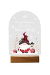Personalised Memento Company Personalised Gonk Wooden Based LED Christmas Light in Light Brown - thumbnail 1