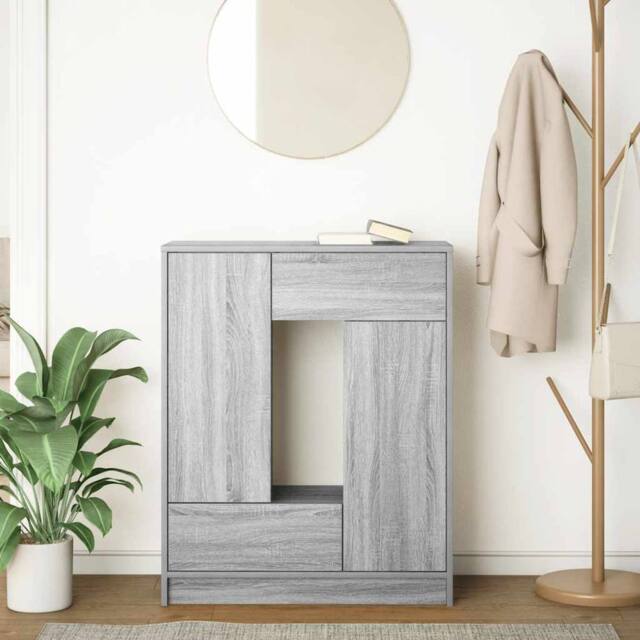 Berkfield Home Sideboard with Drawers & Doors Grey Sonoma 73x31x90 cm - Size: 73 x 31 x 90 cm - image 1