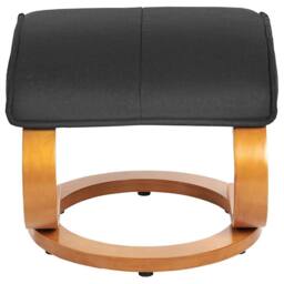Wyld and Coco Black Retro Recliner Armchair Footstool Polyester Upholstery - thumbnail 9