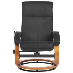 Wyld and Coco Black Retro Recliner Armchair Footstool Polyester Upholstery - thumbnail 6