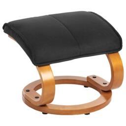 Wyld and Coco Black Retro Recliner Armchair Footstool Polyester Upholstery - thumbnail 8